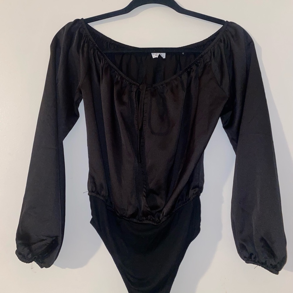 Emory Park open front silk body suit
